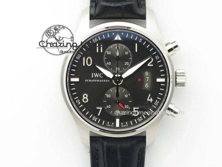 MIROTIME 0718 Supportive Mark XVII IW326501 MKS 1:1 Best Edition Black Dial On Black Leather Strap MIYOTA 9015 V 7208